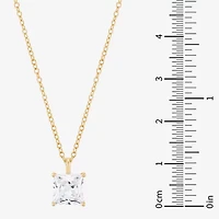 ( H-I/Si1-Si2 ) 2 CT. Lab-Grown Diamond 14K Gold Princess 18 Inch Pendant Necklace