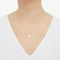 ( H-I/Si1-Si2 ) 2 CT. Lab-Grown Diamond 14K Gold Princess 18 Inch Pendant Necklace