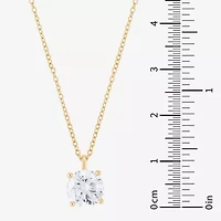 ( H-I/Si1-Si2 ) 2 CT. Lab-Grown Diamond 14K Gold Round 18 Inch Pendant Necklace