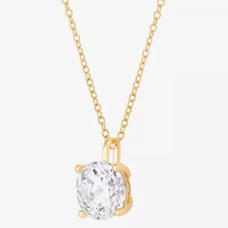 ( H-I/Si1-Si2 ) 2 CT. Lab-Grown Diamond 14K Gold Round 18 Inch Pendant Necklace