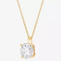 ( H-I/Si1-Si2 ) 2 CT. Lab-Grown Diamond 14K Gold Round 18 Inch Pendant Necklace
