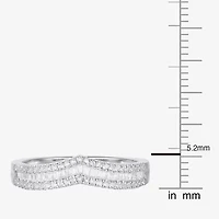 (G-H / Vs2-Si1) Womens 1/2 CT. T.W. Lab Grown White Diamond 10K Gold Chevron Anniversary Wedding Band