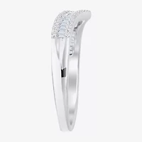 (G-H / Vs2-Si1) Womens 1/2 CT. T.W. Lab Grown White Diamond 10K Gold Chevron Anniversary Wedding Band