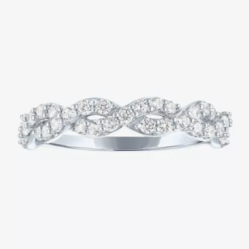(G-H / I1-I2) Womens 1/2 CT. T.W. Lab Grown White Diamond 10K Gold Wedding Band