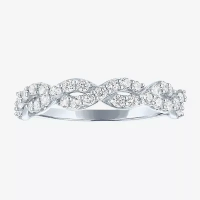 (G-H / I1-I2) Womens 1/2 CT. T.W. Lab Grown White Diamond 10K Gold Wedding Band