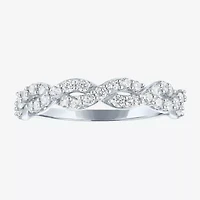 (G-H / I1-I2) Womens 1/2 CT. T.W. Lab Grown White Diamond 10K Gold Wedding Band