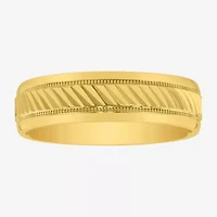Mens 6MM 14K Gold Over Silver Wedding Band