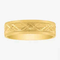 Mens 6MM 14K Gold Over Silver Wedding Band