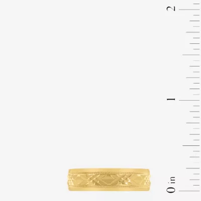 Mens 6MM 14K Gold Over Silver Wedding Band