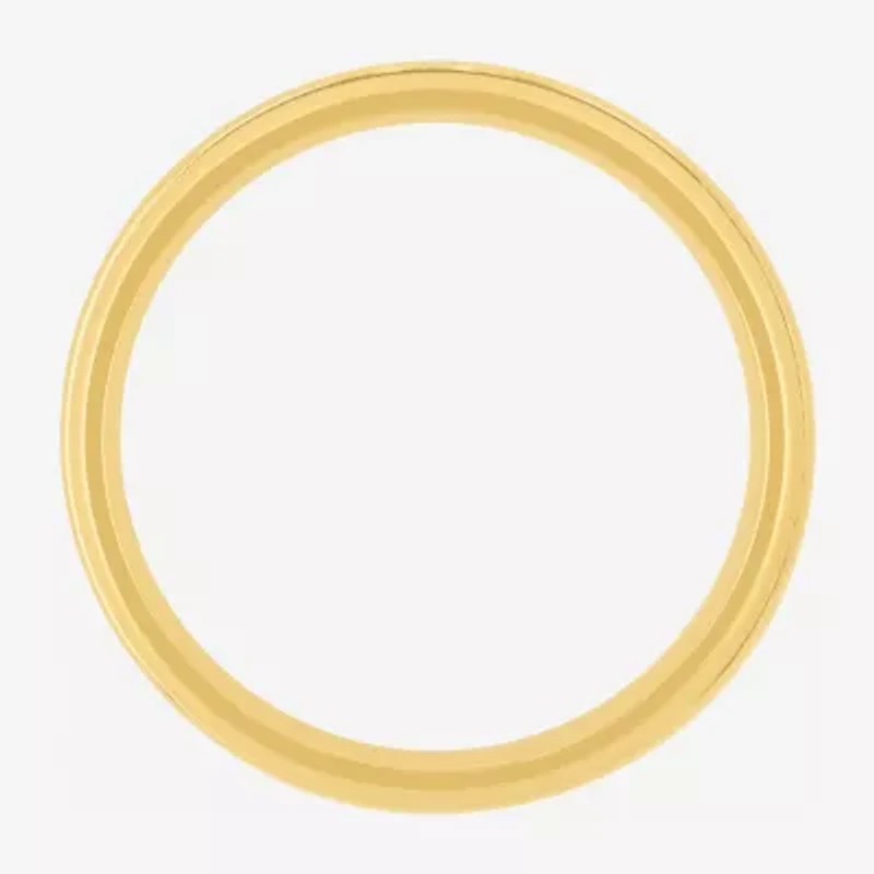 Mens 6MM 14K Gold Over Silver Wedding Band