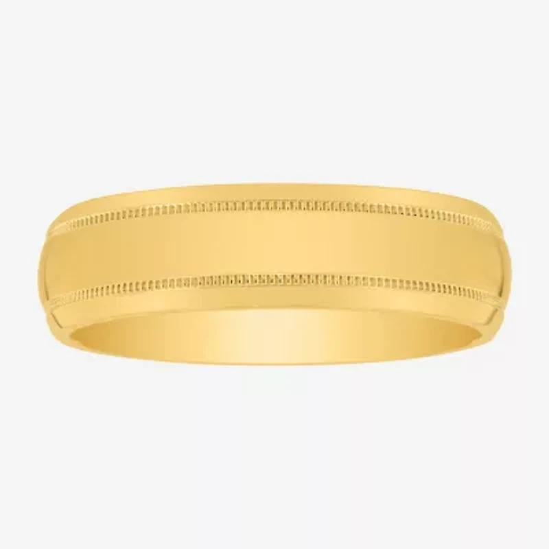 Mens 6MM 14K Gold Over Silver Wedding Band