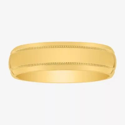 Mens 6MM 14K Gold Over Silver Wedding Band