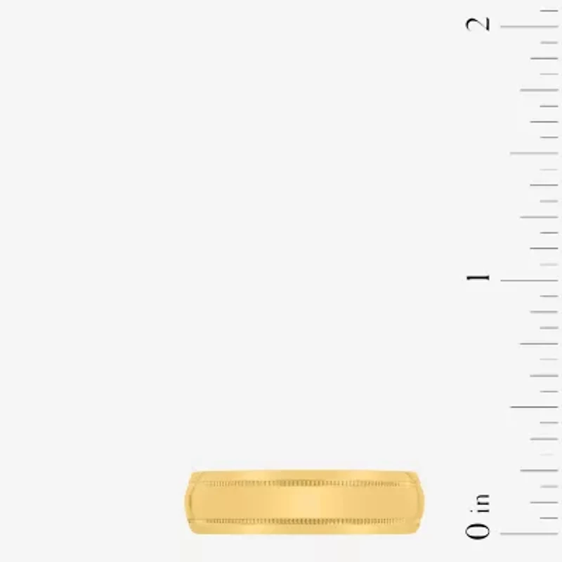 Mens 6MM 14K Gold Over Silver Wedding Band