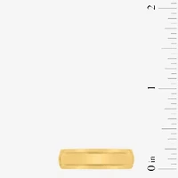 Mens 6MM 14K Gold Over Silver Wedding Band
