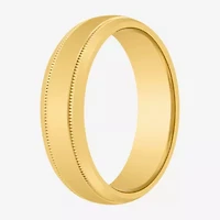 Mens 6MM 14K Gold Over Silver Wedding Band