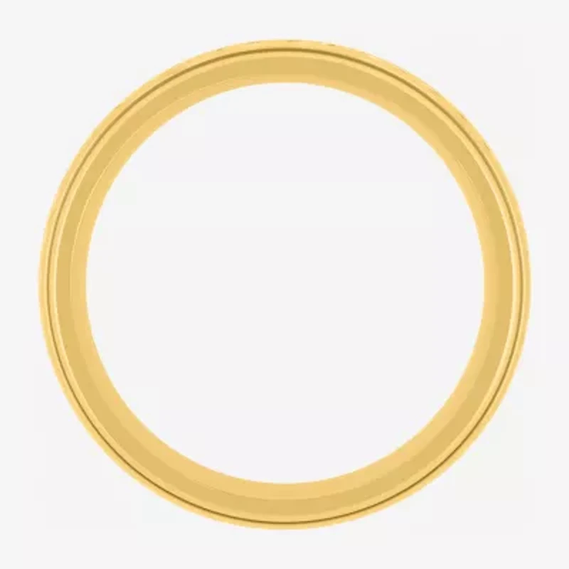 Mens 8MM 14K Gold Over Silver Wedding Band
