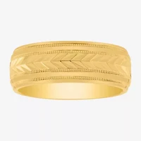 Mens 8MM 14K Gold Over Silver Wedding Band