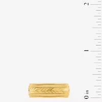 Mens 8MM 14K Gold Over Silver Wedding Band