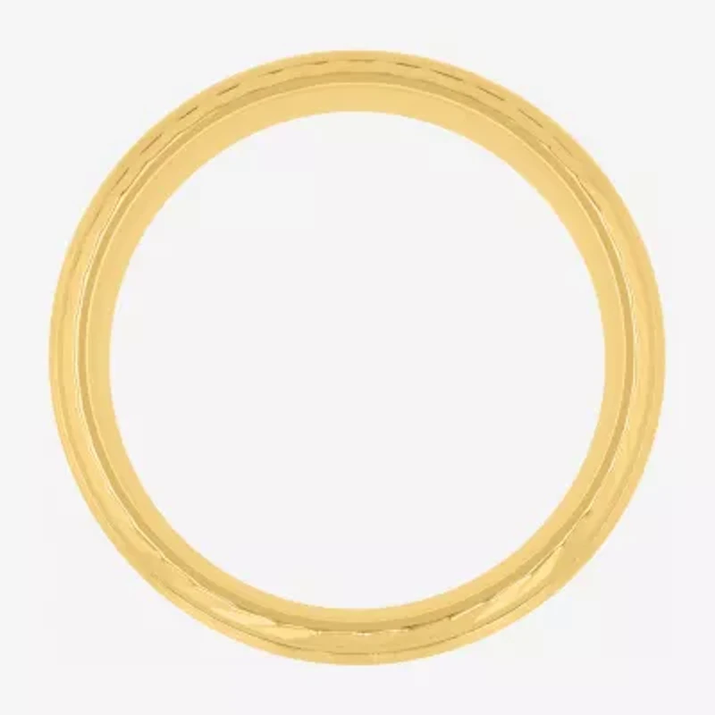 Mens 8MM 14K Gold Over Silver Wedding Band