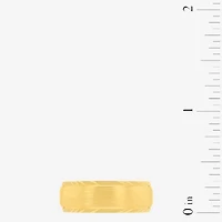 Mens 8MM 14K Gold Over Silver Wedding Band