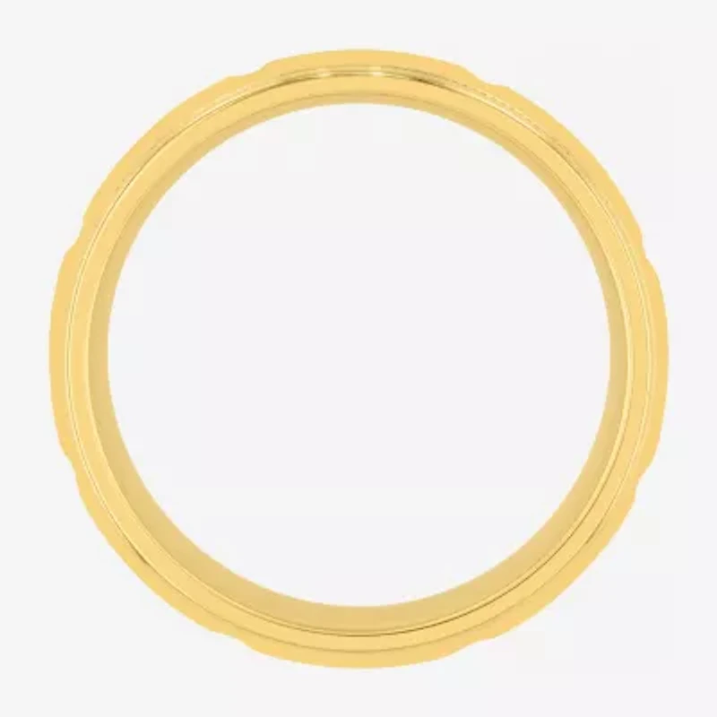 Mens 8MM 14K Gold Over Silver Wedding Band