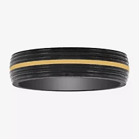 Mens 6MM 14K Gold Tungsten Wedding Band