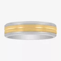 Mens 6MM 14K Gold Tungsten Wedding Band