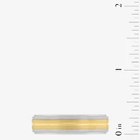 Mens 6MM 14K Gold Tungsten Wedding Band