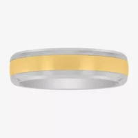 Mens 6MM 14K Gold Tungsten Wedding Band