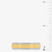 Mens 6MM 14K Gold Tungsten Wedding Band