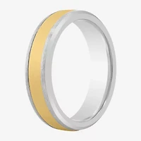Mens 6MM 14K Gold Tungsten Wedding Band