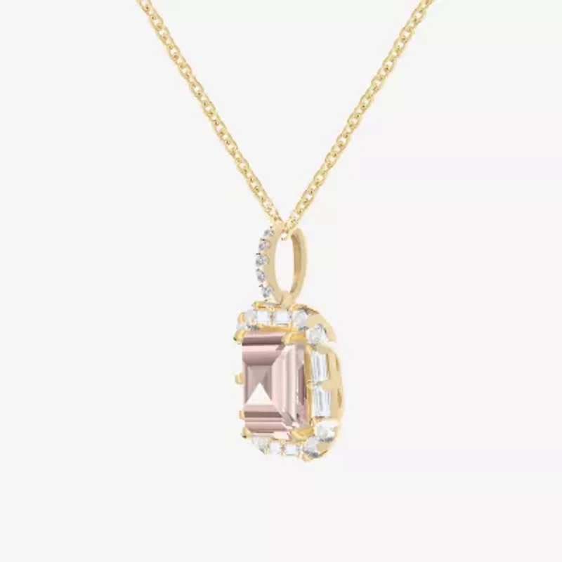 Yes, Please! Womens Lab Created Pink Sapphire 14K Gold Over Silver 18 Inch Pendant Necklace