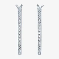 Yes, Please! Womens 1/10 CT. T.W. Natural White Diamond Sterling Silver 25mm Hoop Earrings