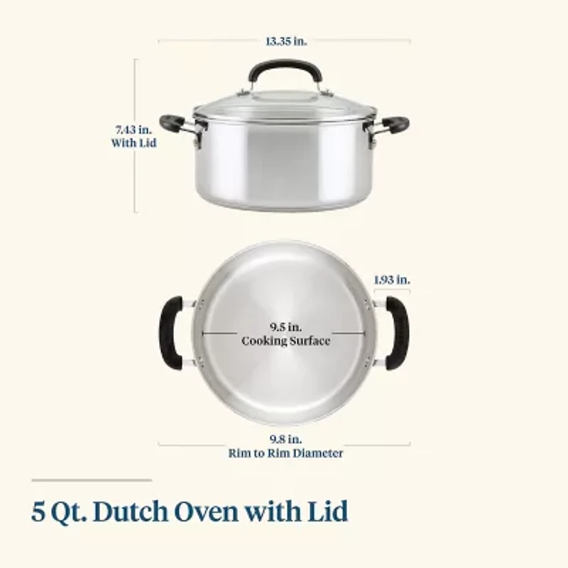 Farberware Brilliance Stainless Steel 5-qt. Dutch Oven