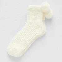 Arizona Rib Pom Pom Short Womens 1 Pair Crew Socks