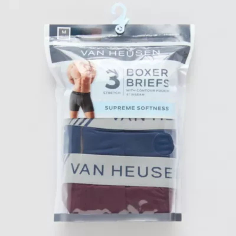 Van Heusen Super Soft Mens 3 Pack Boxer Briefs Vhm243pb41-P54