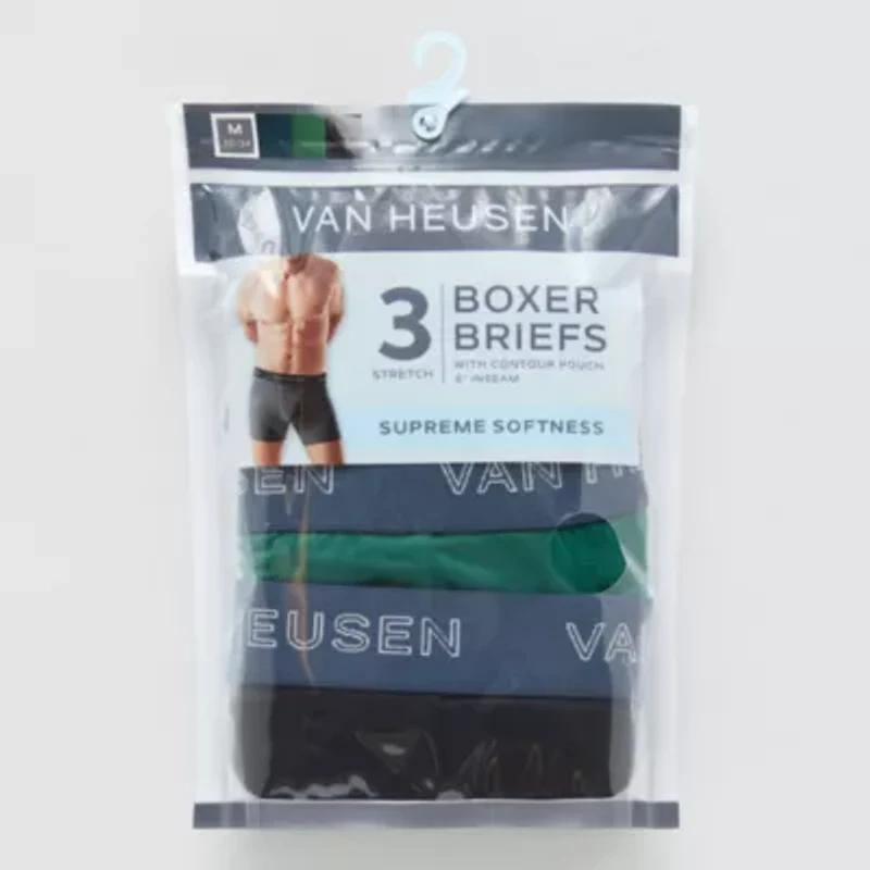 Van Heusen Super Soft Mens 3 Pack Boxer Briefs Vhm243pb41-P54