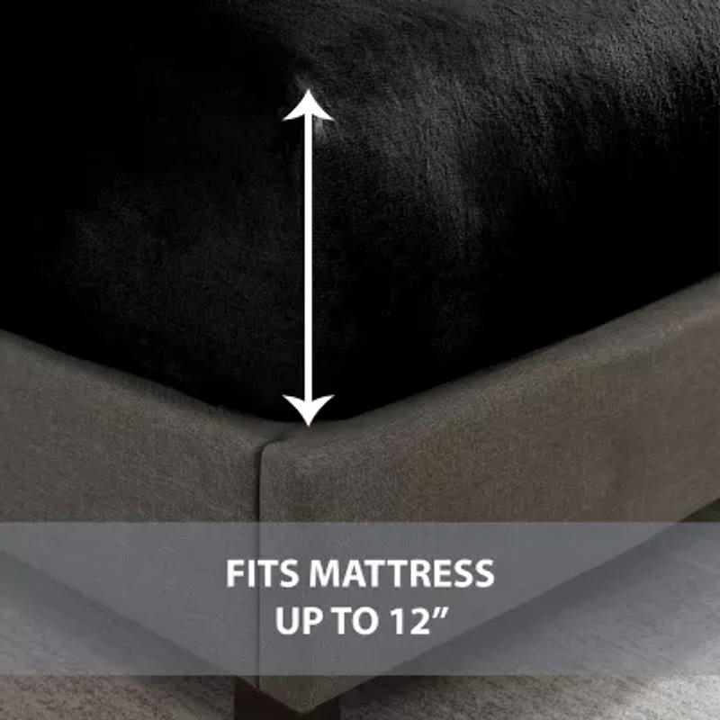 Swift Home Premium Plush Polyester Flannel Wrinkle Resistant Fitted Sheet