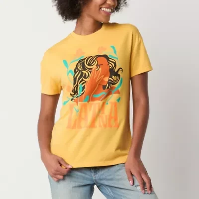 Latina Boyfriend Womens Crew Neck Short Sleeve Regular Fit Juniors Graphic T-Shirt