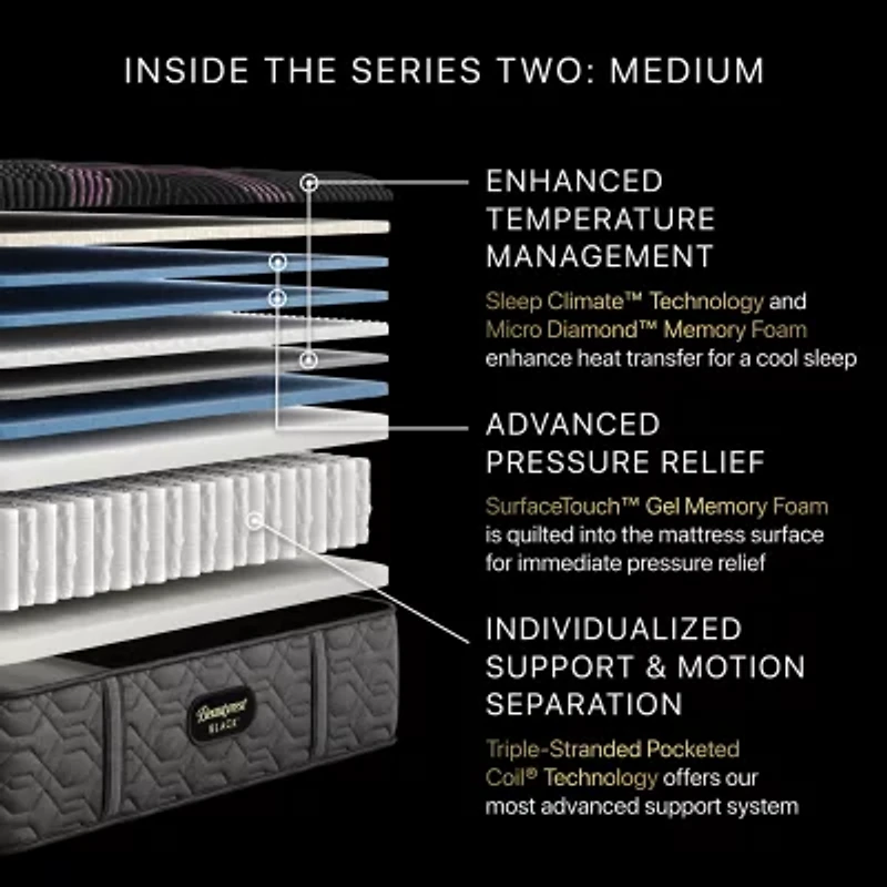 Beautyrest Black® Series Two 15.5" Medium Tight Top - Mattress Only