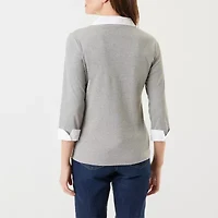 Gloria Vanderbilt Maxine Womens 3/4 Sleeve Layered Top