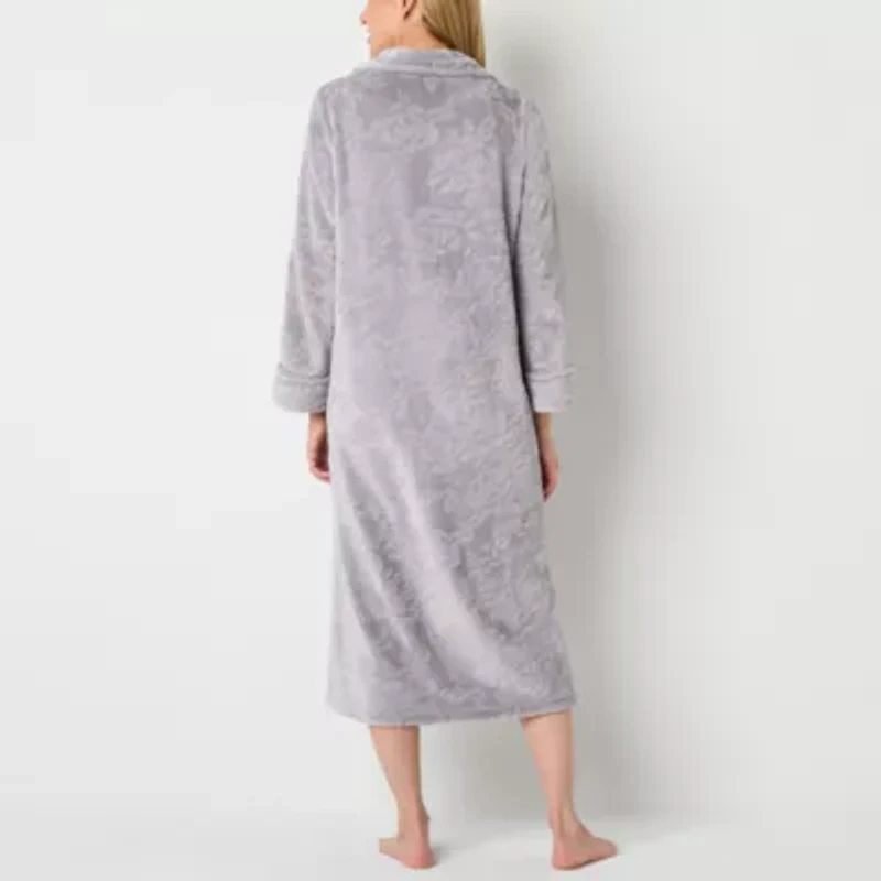 Adonna Womens Fleece Long Sleeve Long Length Robe