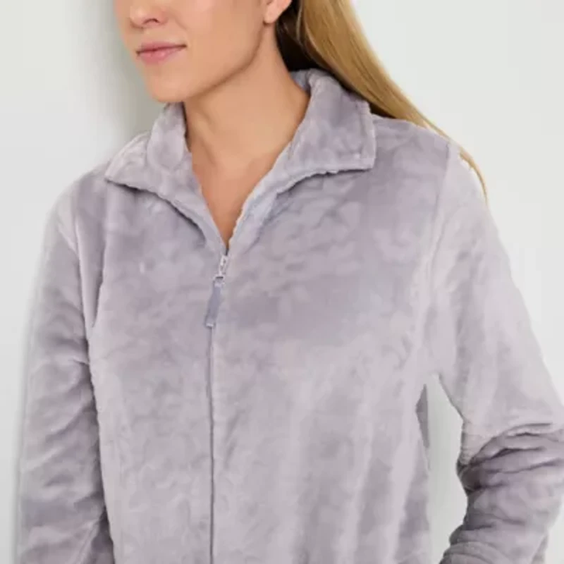 Adonna Womens Fleece Long Sleeve Long Length Robe