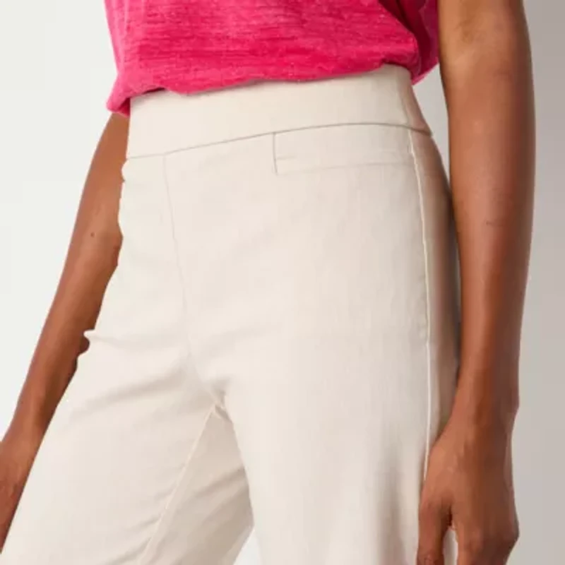 Liz Claiborne Lisa Womens Straight Mid Rise Pull-On Pant