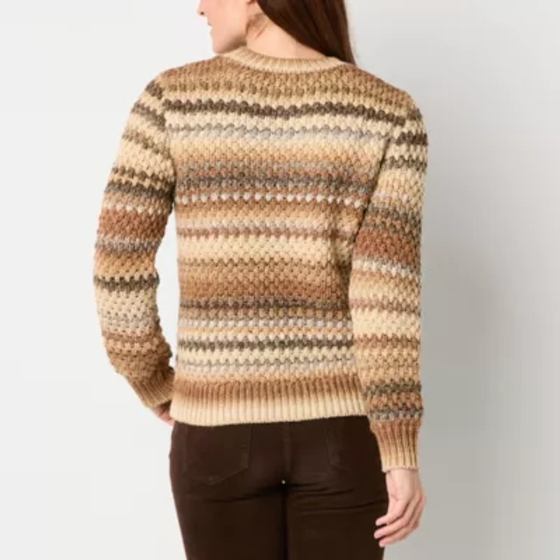 St. John's Bay Womens Crew Neck Long Sleeve Pullover Sweater
