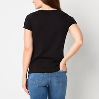 St. John's Bay Womens Crew Neck Short Sleeve T-Shirt