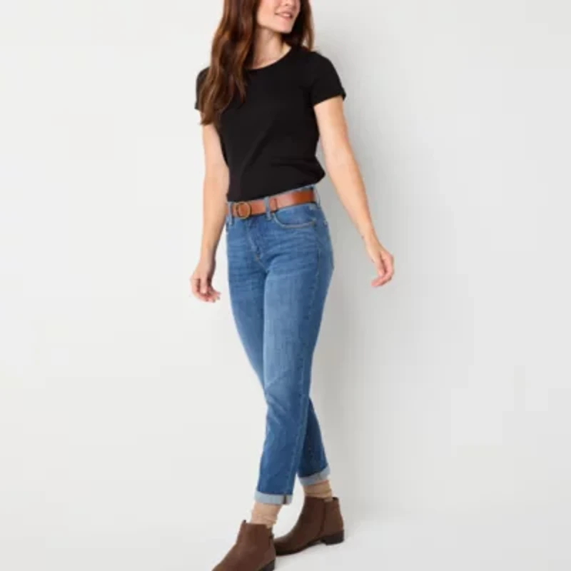 St. John's Bay Womens Crew Neck Short Sleeve T-Shirt