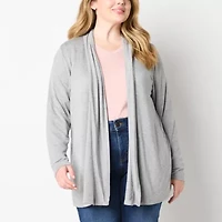 Liz Claiborne Womens Knit Cardigan - Plus