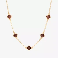 Bijoux Bar Delicates Gold Tone Womens Red 16 Inch Collar Necklace