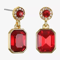 Bijoux Bar Delicates Womens Green Glass Drop Earrings